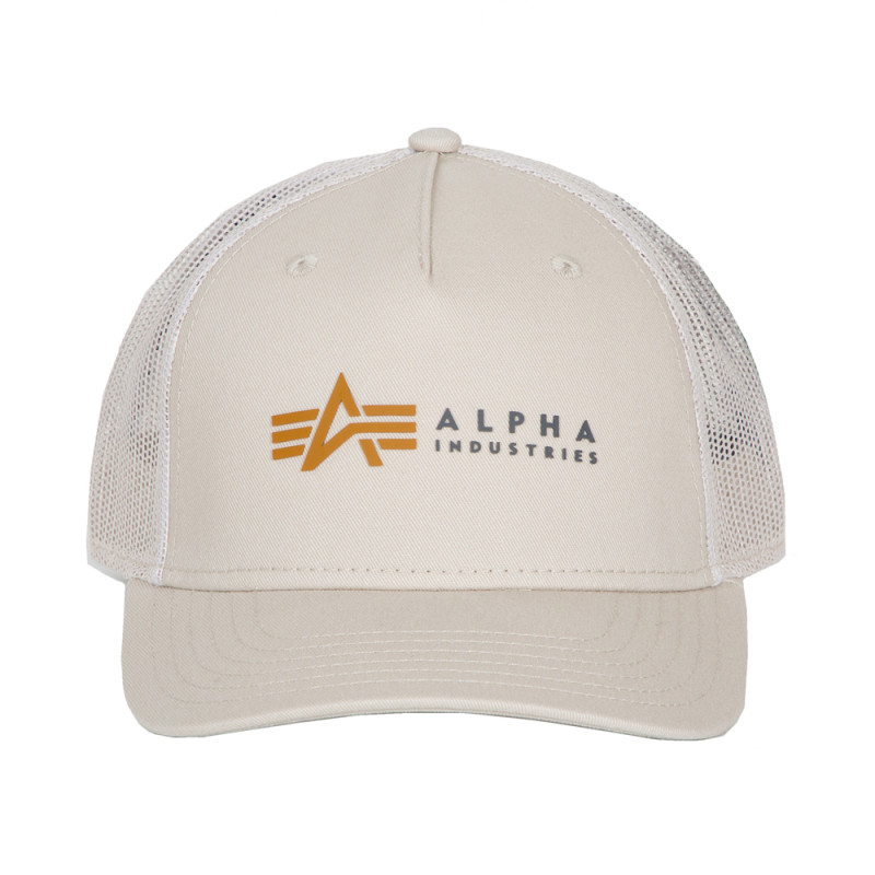Alpha Label Trucker Cap - jet stream white