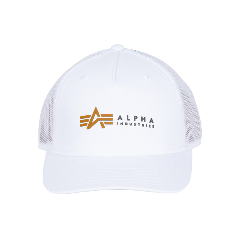 Alpha Label Trucker Cap - white