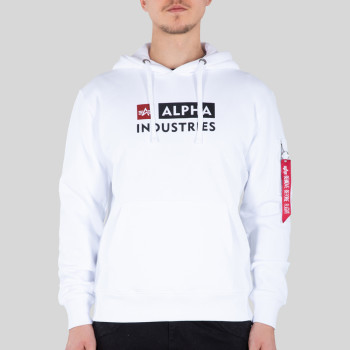 Alpha Block-Logo Hoody - white