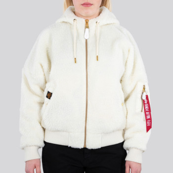 MA-1 OS Hooded Teddy Woman - off white