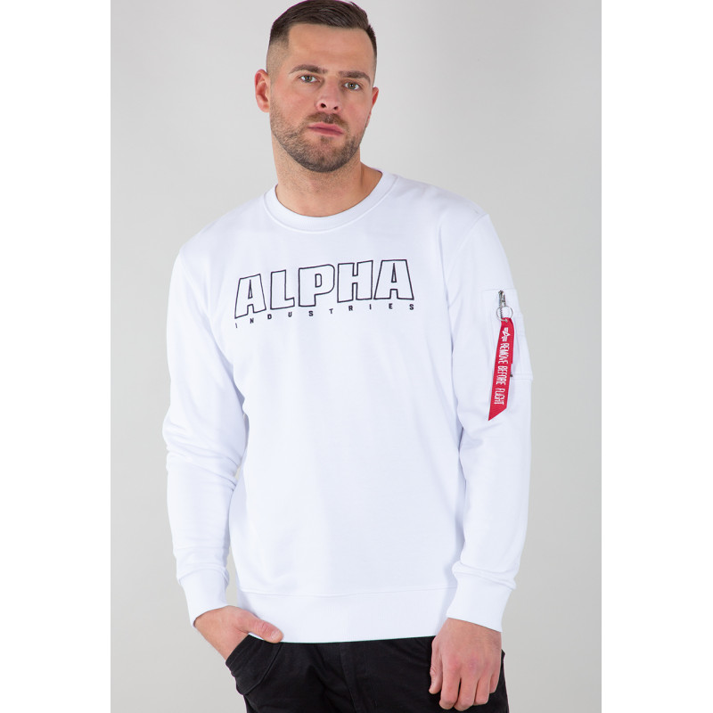 Alpha Embroidery Sweater - white