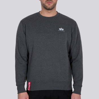 Basic Sweater Small Logo - charcoal heather/white