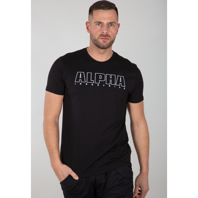 Alpha Embroidery Heavy T - black/white