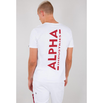 Backprint T - white/red