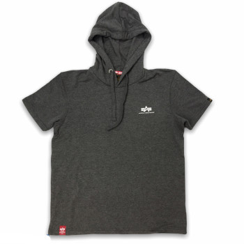 Basic T Small Logo Hooded - charcoal heather