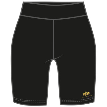 Basic Bike Shorts SL Foil Print Woman - black/yellow gold