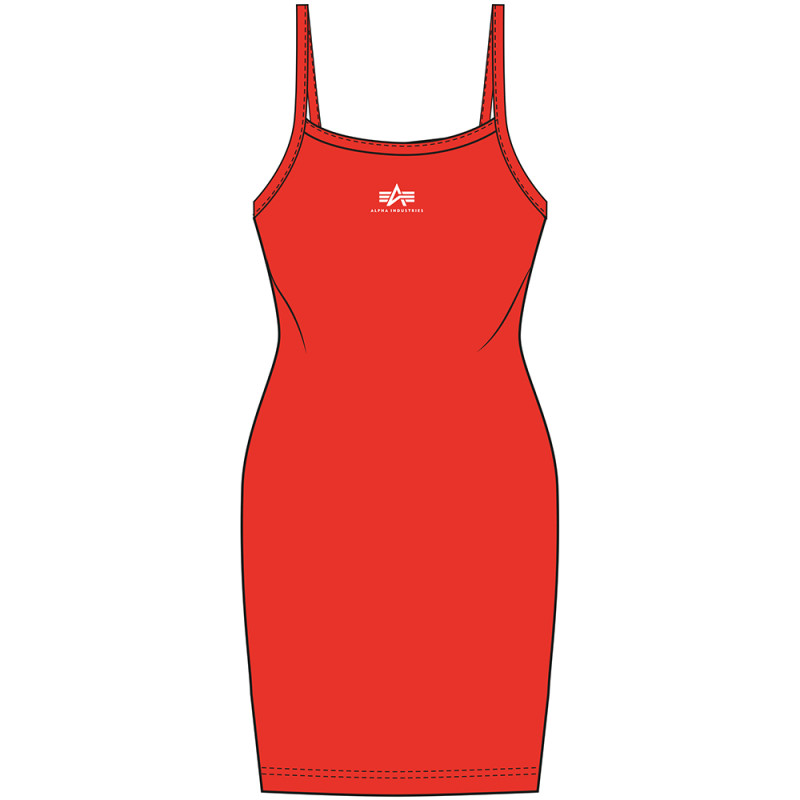 Basic Dress Small Logo Woman - atomic red