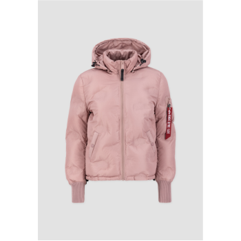 Hooded Logo Puffer Woman - silver pink