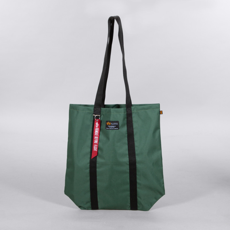 Label Shopping Bag - dark olive