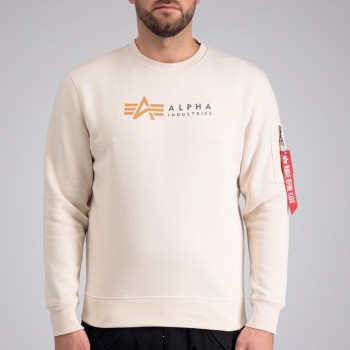 Alpha Label Sweater - jet stream white