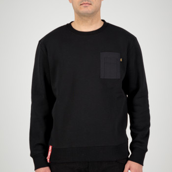 Nylon Pocket Sweater - black