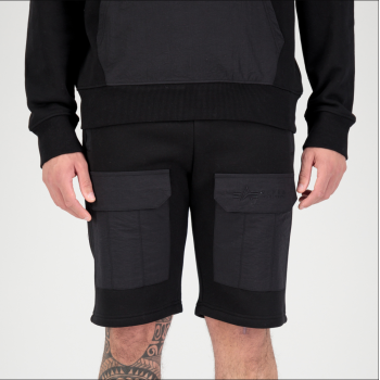 Sweat Nylon Cargo Shorts - black