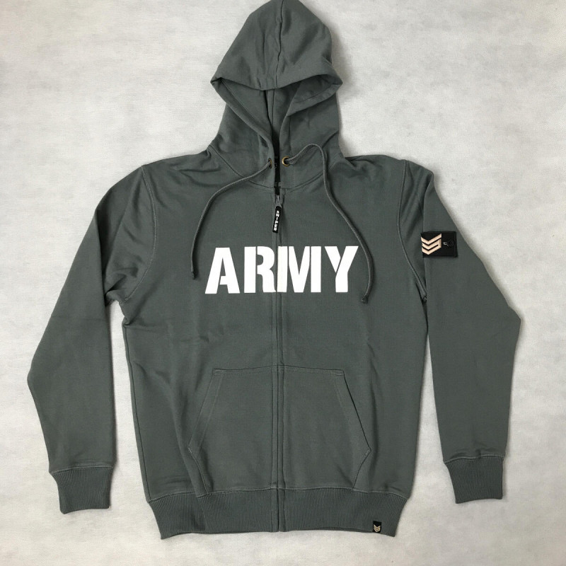 Army Zip Hoody - steel grey
